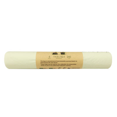 Wave Top Handle Compostable Garbage Bags Paper Wrap Rolled For Kitchens Bedrooms