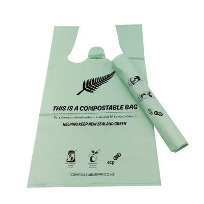 Durable Compostable Carry Bags Cornstarch Based Eco Friendly For Groceries