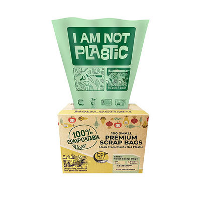 Wholesale Sustainable 100% Biodegradable Cornstarch Custom Printed Tall Kitchen Compostable Trash Bin Liner Bag for Food Scrap