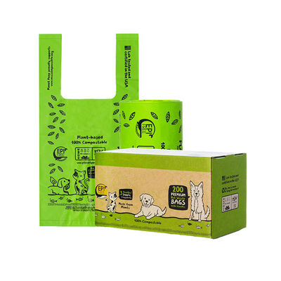 Biodegradable Compostable Dog Poop Bags Eco Friendly Tie Handle Poop Bags