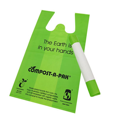 Good price Rolled Compostable Retail T Shirt Bags For Shops Market Stalls Convenience Stores online