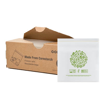 Resin Compostable Ziplock Bags Sandwich Resealable Bags SGS FDA Certificated