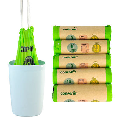 Good price Paper Wrap Rolled Compostable Drawstring Trash Bags For Kitchens Living Rooms online