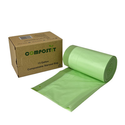 Eco Friendly Compostable Garbage Bags Heavy Duty Kitchen Drawstring Trash Bags