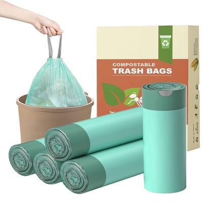 Good price Green Biodegradable Drawstring Trash Bags Non Toxic With Custom Logo online