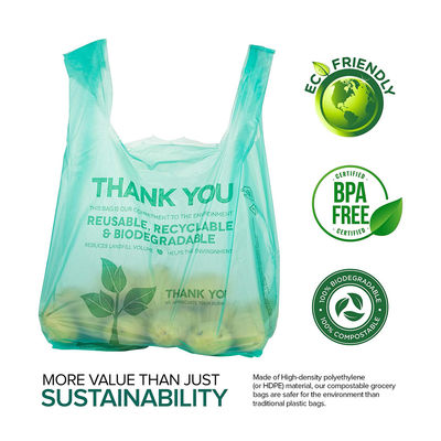 Good price 100% Compostable Sustainable Cornstarch Eco Friendly Fresh Fruits Vegetables Packaging Biodegradable Plastic T-shirt Bag online