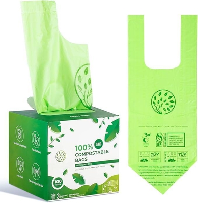 Good price Eco-Friendly Boxed Compostable Tie handle Trash Bags online
