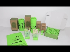 Customizable Flat Top Compostable Pet Waste Bags Retail Box Packed